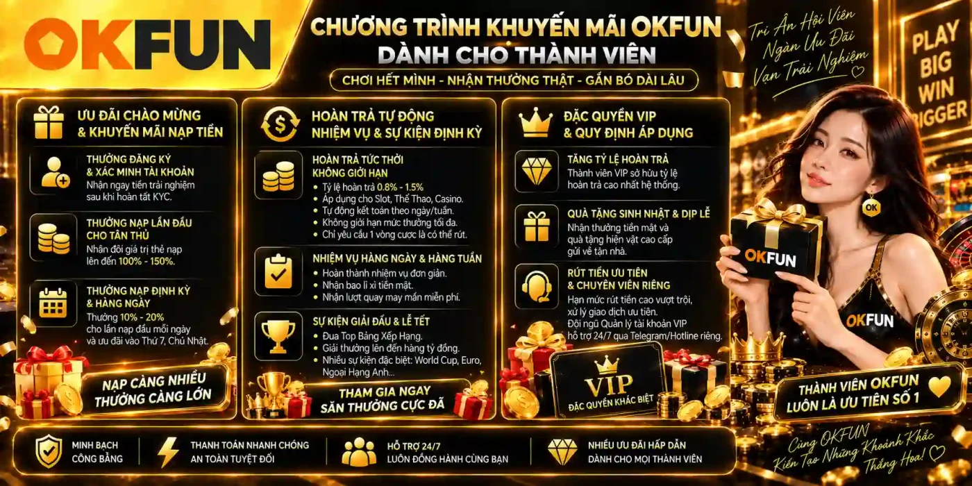 Chương Trình Khuyến Mãi OKFUN Dành Cho Thành Viên